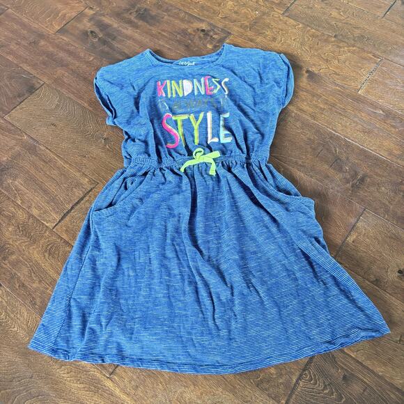 Cat & Jack Other - Cat and Jack Girls Large 10/12 Blue Kindness Dress Blue Striped Summer